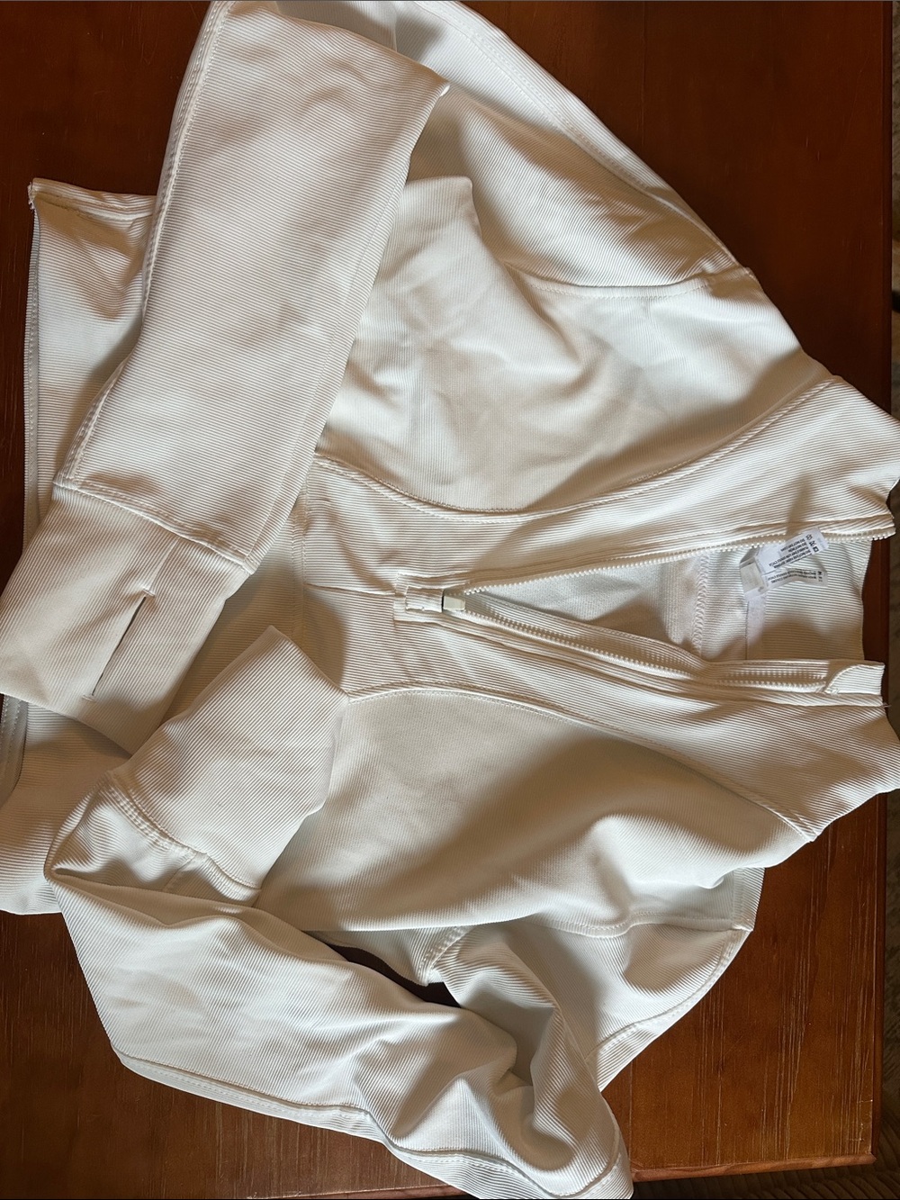 Cropped white athletic top